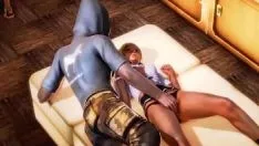 Jouer Jolie dame en jupe dans le sexe hentai avec un homme